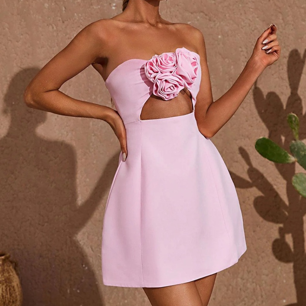 Kinsley Strapless cutout mini dress